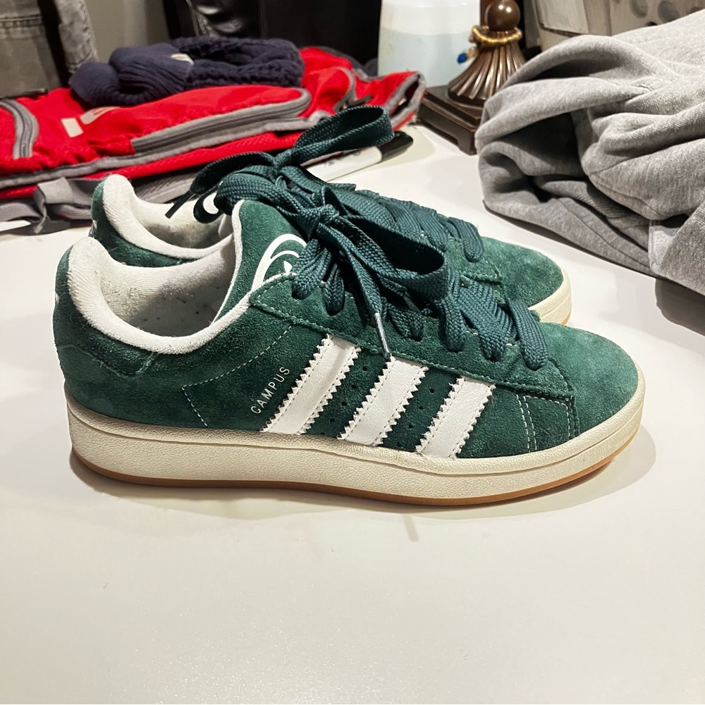 ADIDAS Campus 00s /green suede, white 3 stripes/women size 7.5/ men size 6 - Picture 3 of 11